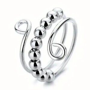 Silver Loop - Sensory, Fidget, Spinner, or Worry Ring -  Adjustable Sizing